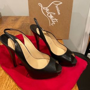 Christian Louboutin peep toe sling back pump